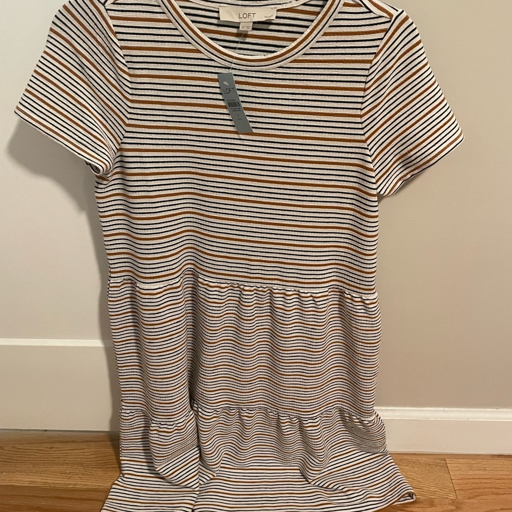 NWT Striped tiered tee dress